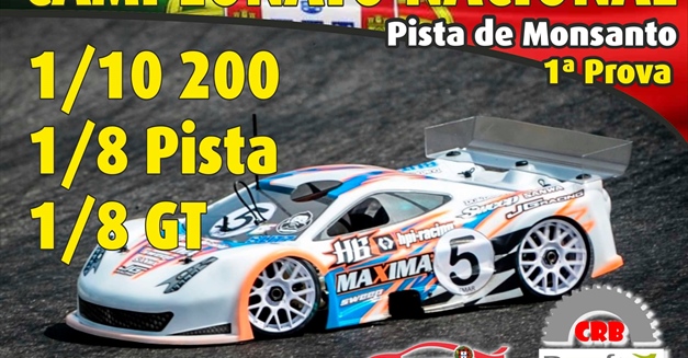 1ª. Prova do Campeonato Nacional 1/10 200, 1/8 Pista e Troféu 1/8 GT.