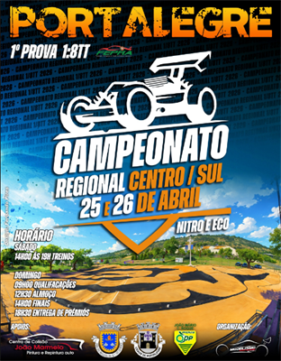 2ª Prova Campeonato Regional Centro/Sul 1/8 TT 2026 (A e B) - Elétricos & Combustão
