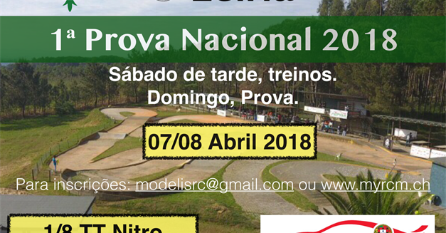 1ª Prova Campeonato Nacional 1:8 TT + Troféu Elétricos - Informações